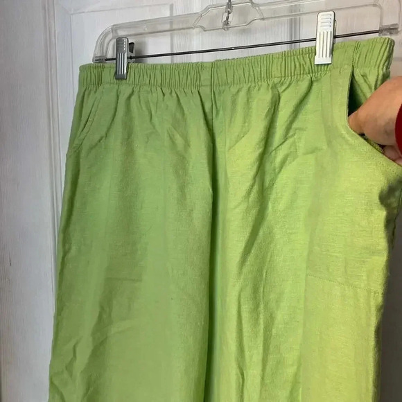 Denim & Co Linen Cotton Blend Matching Set Button Up Shirt and Pants Women's L - Picture 9 of 11